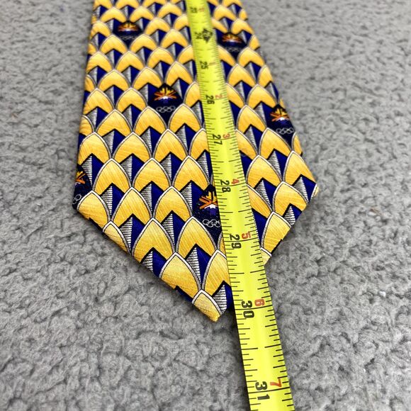VTG Robert Talbott Men Silk Necktie Salt Lake 2002 Olympic Torch Corpcore Formal - Picture 6 of 8